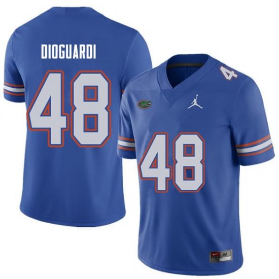 Men's Florida Gators #48 Brett DioGuardi NCAA Jordan Brand Royal Authentic Stitched College Football Jersey ZVS8262CP